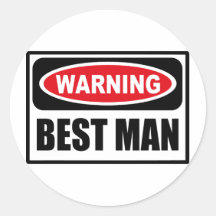 Warning BEST MAN Sticker