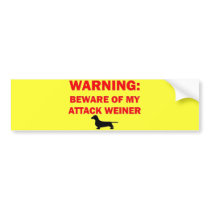 Warning Beware of Attack Weiner Dog
