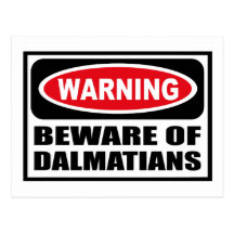 Warning BEWARE OF DALMATIANS Postcard