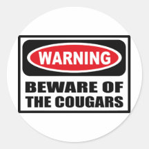 Warning BEWARE OF THE COUGARS Sticker