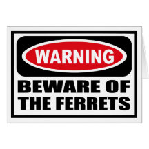 Warning BEWARE OF THE FERRETS Greeting Card