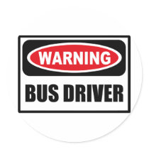 Warning BUS DRIVER Sticker