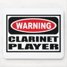 Warning CLARINET PLAYER Mousepad