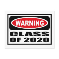 Warning CLASS OF 2020 Postcard