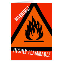 Warning: Flammable card