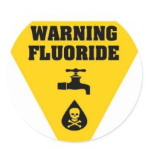 Warning Fluoride Round Stickers