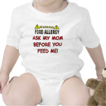 Warning Food Allergy Tee Shirt
