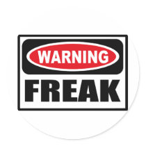 Warning FREAK Sticker