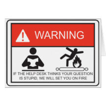 WARNING GREETING CARD
