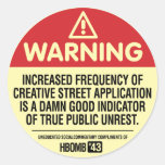 Warning H-Bomb Round Stickers
