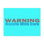 Warning Handle With Care Text Design postcards