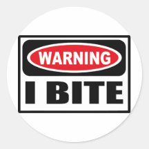 Warning I BITE Sticker