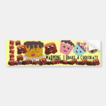 WARNING I brake FOR Chocolate Chibi - bumper stickers