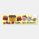 WARNING I brake FOR Chocolate Chibi - Bumper Sticker