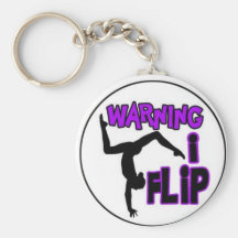 warning i flip key chains