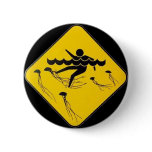 Warning Jellyfish in Water-Street sign Buttons