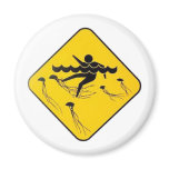 Warning Jellyfish in Water-Street sign magnets