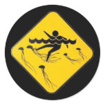 Warning Jellyfish in Water-Street sign