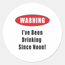 Warning Noon Stickers