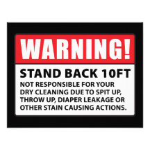 Warning: Not Responsible for Dry Cleaning Custom Invitations