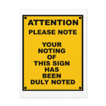 Warning ~ Please Note ~ Spoof Warning Sign