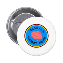 Warning! Polymath Inside (Brain Anatomy Logo) Pinback Button