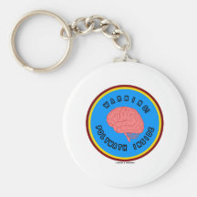 Warning! Polymath Inside (Brain Anatomy Logo) Key Chain