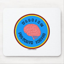 Warning! Polymath Inside (Brain Anatomy Logo) Mouse Pads