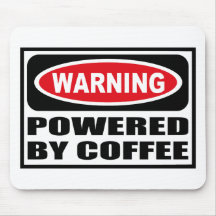 Warning POWERED BY COFFEE Mousepad