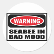 Warning SEABEE IN BAD MOOD Sticker