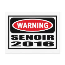 Warning SENOIR 2016 Postcard