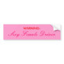 WARNING:, Sexy Female Driver Bumper Stickers