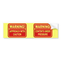 Warning Sign Approach With Caution Design Bumper Sticker