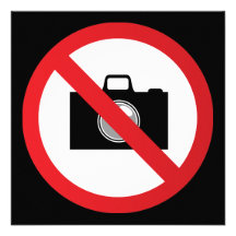 Warning sign no camera custom invitations