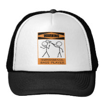 Warning Temperamental Bass Player Trucker Hat