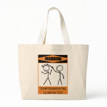 Warning Temperamental Clarinetist Canvas Bags