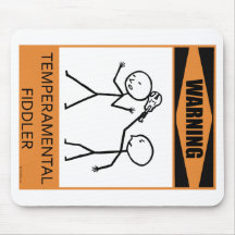 Warning Temperamental Fiddler Mousepads