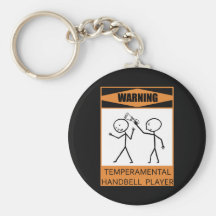 Warning Temperamental Handbell Player Keychains