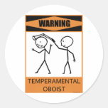 Warning Temperamental Oboist Stickers