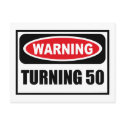 Warning TURNING 50 Postcard