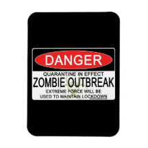 Warning - Zombie Outbreak Vinyl Magnet