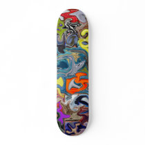 Warped Pattern Styled Colourful Skateboard