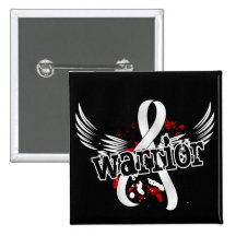 Warrior 16 Lung Cancer Pinback Button