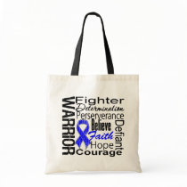 Warrior Collage Rectal Cancer Canvas Bags