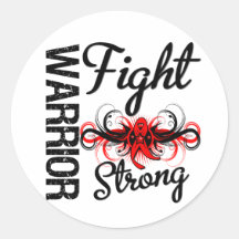 Warrior Fight Strong Blood Cancer Round Stickers