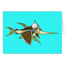 Warrior Fish Greeting Cards