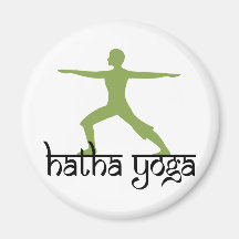Warrior II Pose Hatha Yoga Fridge Magnet