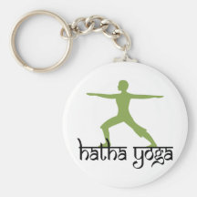 Warrior II Pose Hatha Yoga Keychain