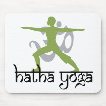Warrior II Pose Hatha Yoga Mousepads