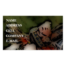 'Warrior Looks to the Distant Horizon' Business Card Template